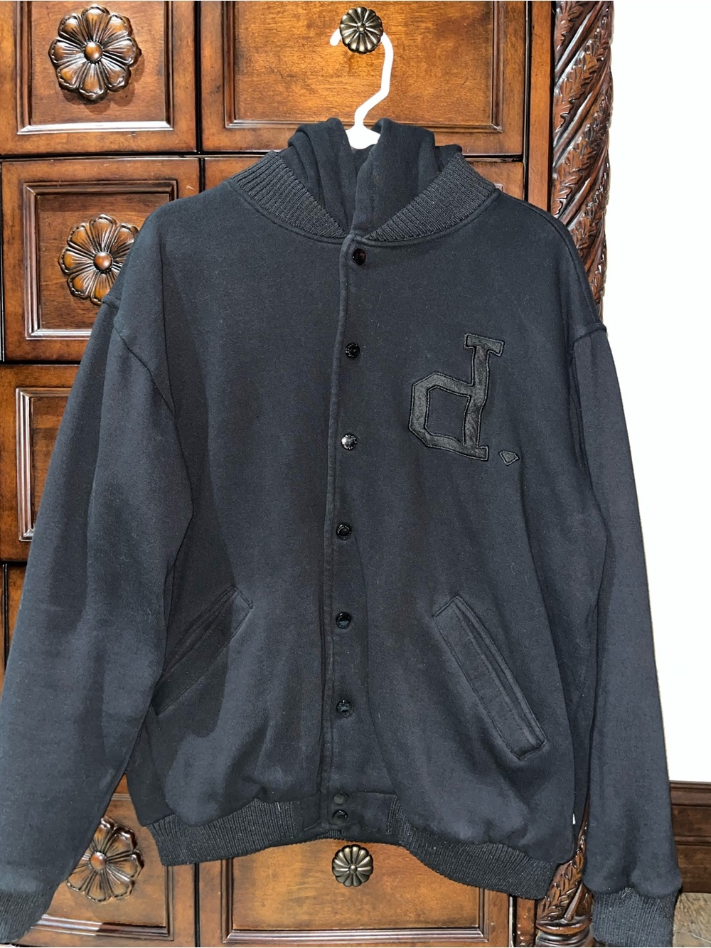 Diamond Supply Co. Black Hooded Varsity Jacket